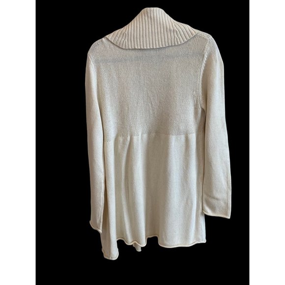 Sundance Knit Sweater Long Cardigan Ivory Shawl Collar M/L Cotton Nylon - Picture 4 of 16